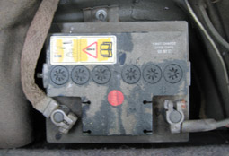 Car battery from above